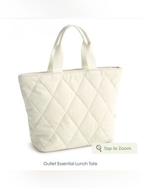 Vera Bradley Essential Ultralight Lunch Tote in Pumice Stone (cream)